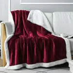Everlasting Comfort Coperta in Fleece Sherpa Impermeabile e Morbida Reversibile