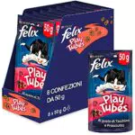 FELIX Snack Tubes per Gatti Adulti con Tacchino e Prosciutto