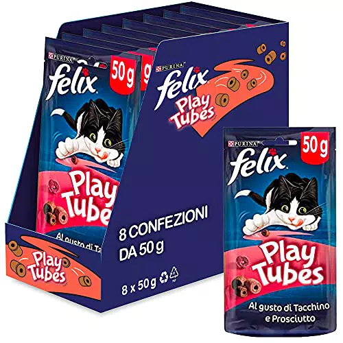 FELIX Snack Tubes per Gatti Adulti con Tacchino e Prosciutto
