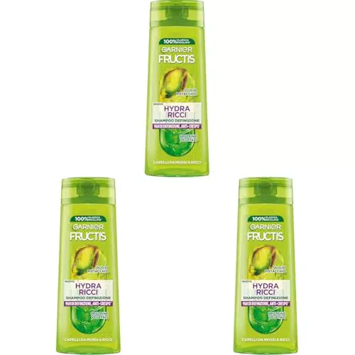 Garnier Fructis Shampoo Definizione Anti-Crespo per Capelli Mossi e Ricci