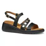 Geox D MELICONIA F, Sandalo con Zeppa Donna, Black
