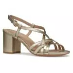 Geox D VIRNILISA 65 S B, Sandalo con Tacco Donna, Lt Gold