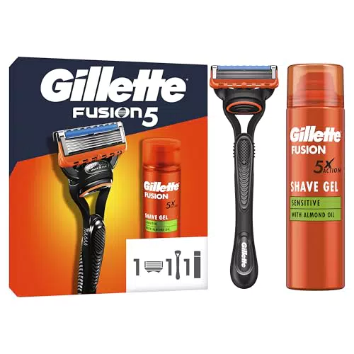 Gillette Fusion5 Rasoio Barba con Striscia Lubrificante e 5 Lame Rasatura Profonda