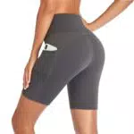 GIMDUMASA Pantaloncini Sportivi Donna Yoga Alta Vita Leggins con Tasche Laterali