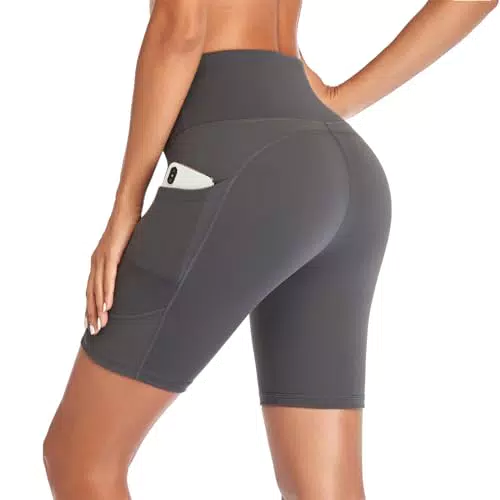 GIMDUMASA Pantaloncini Sportivi Donna Yoga Alta Vita Leggins con Tasche Laterali