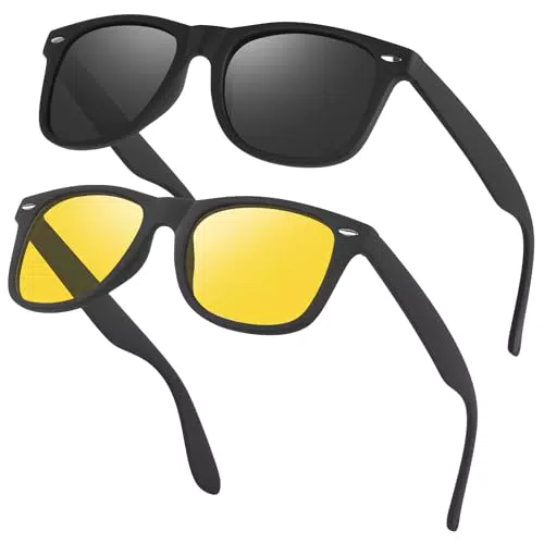 Gtievruo Occhiali da Sole Polarizzati Quadrati Retro UV400 per Uomo e Donna