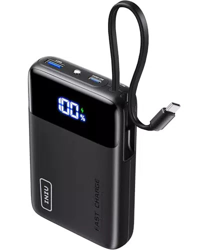 INIU Power Bank 45W 20000mAh Ricarica Rapida USB C Integrato per iPhone e Samsung