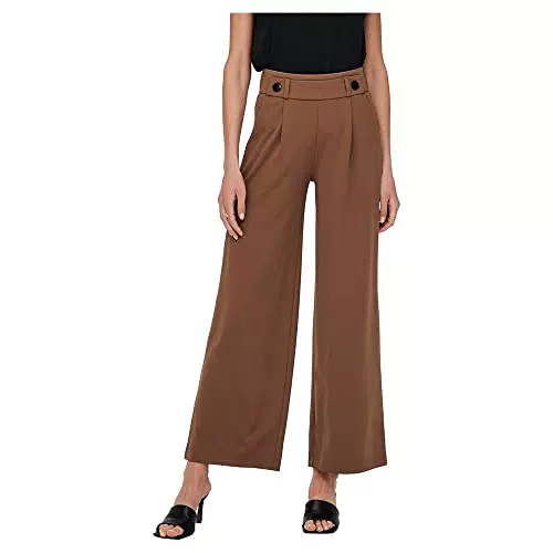 JdY Pantaloni Culotte Long Pant Jrs Noos con Bottoni Neri per Donna