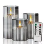 JUAUO Candele a LED effetto fiamma con telecomando e timer per decorazioni eventi