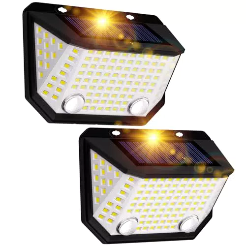 K Kasonic Luci da Recinzione Solari Impermeabili con Doppio Sensore 300°
