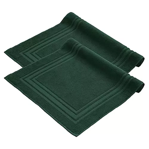 Komfortec Tappetini da bagno in spugna 100% cotone, lavabili e assorbenti