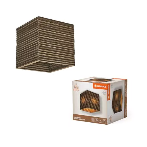 LEDVANCE Decor Cardboard Square lampada E27 in cartone ondulato ecologico