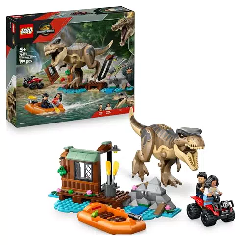 LEGO Jurassic World Fuga sul Fiume - Giocattolo Interattivo con Dinosauro e Minifigure