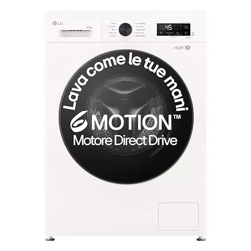 LG Lavasciuga W4NX1095NWB Wi-Fi, Classe A/E, 1400 Giri, Tecnologia 6 Motion Direct Drive