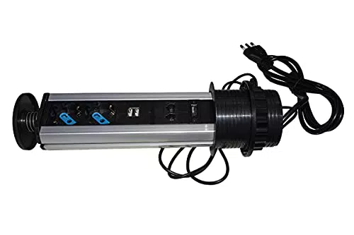 LKMPT03 Multipresa a scomparsa con 2 porte USB, RJ45, RJ11 e HDMI