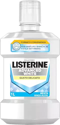 LISTERINE Collutorio Advanced White sbiancante 0% alcol al gusto Menta