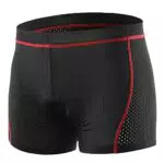 Lixada Pantaloncini Intimo Ciclismo da Uomo Traspirante Gel Imbottito per MTB Ciclismo a Lunga Distanza Nero/Nero e Rosso