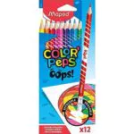 MAPED Pastelli Cancellabili Oops con Gomma Incorporata