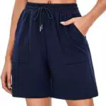 Marvmys Pantaloncini Sportivi Donna Vita Alta Bermuda Casual per Jogging e Fitness