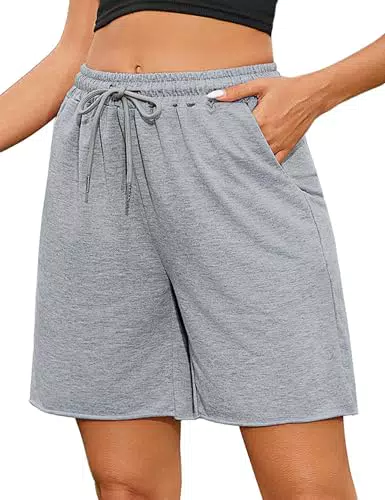 Marvmys Pantaloni da Jogging Donna Corti a Vita Alta con Tasche per Corsa e Palestra