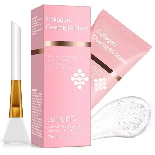 Real Collagene Maschera Viso Notte Peel Off - Elasticità e Idratazione per Tutti i Tipi di Pelle