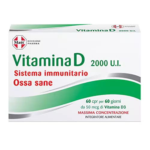 Matt Vitamina D 2000 U.I. - Integratore per Difese Immunitarie e Salute Ossa