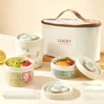 Mulaibdin Porta Pranzo Ermetico per Bambini e Adulti - Bento Box con Posate e Borsa