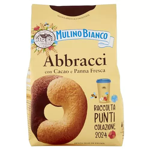 Mulino Bianco Biscotti Frollini Abbracci con Cacao e Panna Frescaenza Olio di Palma