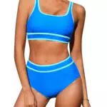 Nadeer Costume da Bagno Sportivo Donna Bikini A Vita Alta Reggiseno Push Up