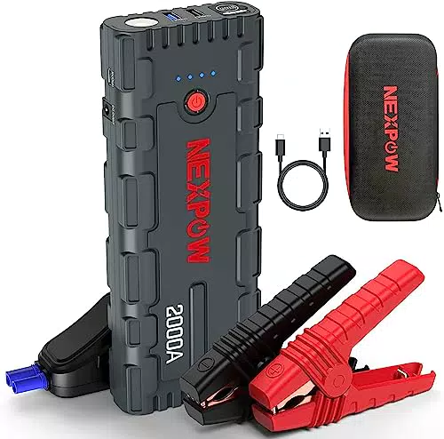 NEXPOW Avviatore Batteria Auto 2000A Emergenza per Motori fino a 7.5L Benzina