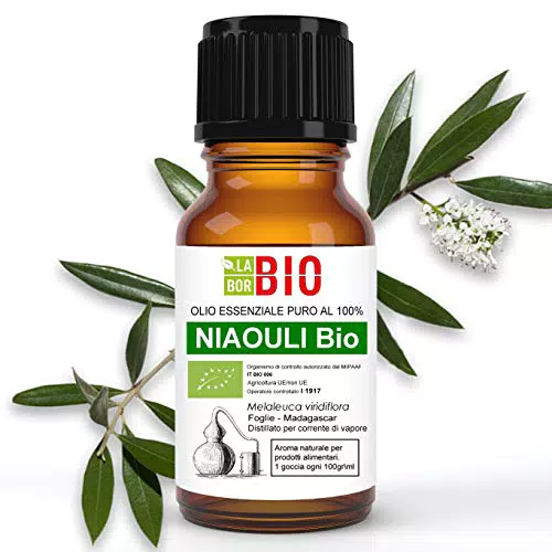 Laborbio Niaouli Bio Olio Essenziale 100% Puro per Aromaterapia e Cucina