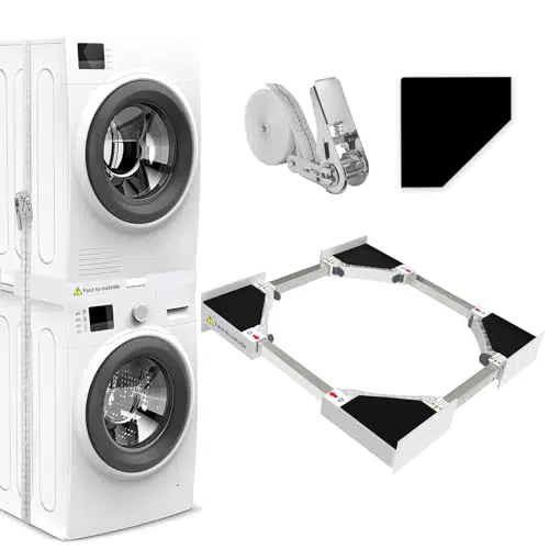 NIUXX Kit Sovrapposizione Universale Lavatrice e Asciugatrice, Regolabile 46-66 cm