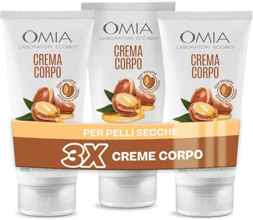 Omia Crema Corpo Eco Bio all'Olio di Argan Nutriente e Elasticizzante per Pelli Secche