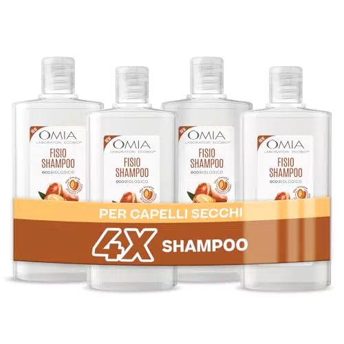 Omia Fisio Shampoo Eco Bio all'Olio di Argan per Capelli Secchi, Nutriente e Ristrutturante