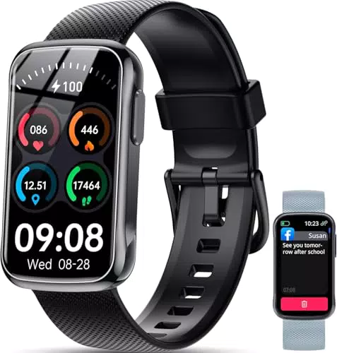 OUKITEL Smartwatch Fitness Tracker Impermeabile con Cardiofrequenzimetro IP68
