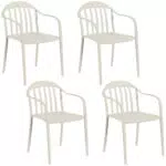 Outsunny Sedie da Giardino Impilabili con Braccioli e Schienale, Resistente UV