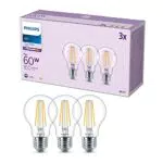 Philips Lampadine LED E27 Filamento 60W Equivalente Luce Bianca Naturale 4000K
