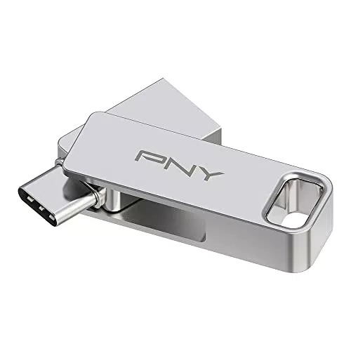 PNY 256GB DUO LINK USB 3.2 Type-C Dual Flash Drive per dispositivi Android e computer - Archiviazione mobile esterna per foto