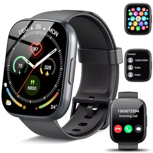 Poounur Smartwatch per Uomo e Donna, Monitoraggio Fitness e Chiamate, IP68