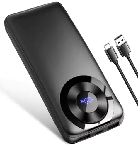 Power Bank 10000mAh PD 15W Ricarica Rapida USB-C Batteria Esterna con Display LED