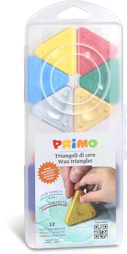 Primo Pastelli a Cera Triangolari Resistenti per Lavoretti Creativi Bambini