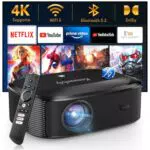 Konsoefuly Proiettore 4K Wifi/Bluetooth con Netflix, Prime Video e YouTube