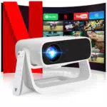 Wielio Proiettore Intelligente FHD 1080P 4K, WiFi 6, Basso Rumore e Correzione Trapezoidale