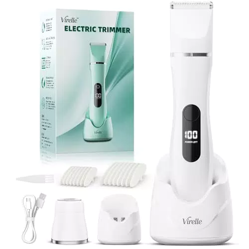 Rasoio Elettrico Donna IPX7 Impermeabile con Schermo LED e Ricarica USB