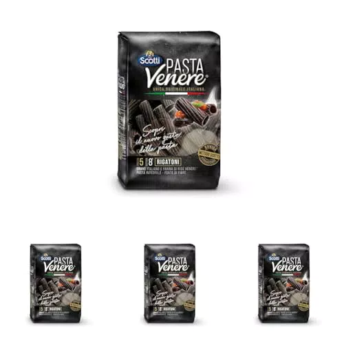 Riso Scotti Pasta Venere Rigatoni Integrale - Fonte di Fibre e Proteine