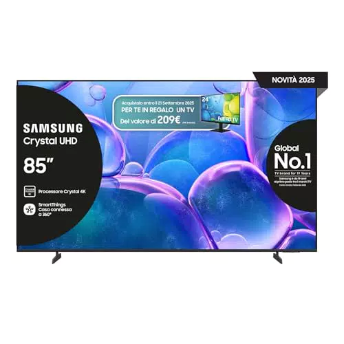 Samsung Smart TV UE85U7000FUXZT 85'' Crystal UHD 4K con HDR e Audio Adaptive