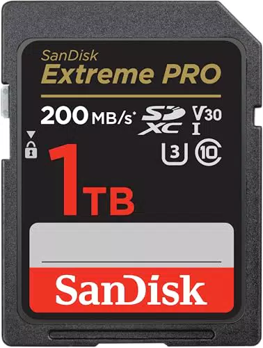 SanDisk Extreme PRO 1TB SDXC V30 UHS-I - Velocità fino a 200 MB/s