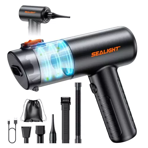 SEALIGHT Aspirabriciole Senza Fili Potente per Auto e Casa - Motore Brushless