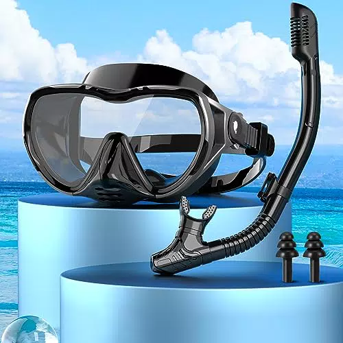 Set per Snorkeling Adulti con Maschera e Boccaglio, Maschera Subacquea Adulti