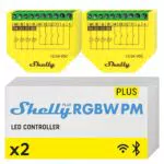 Shelly Plus RGBW PM - Controller Wi-Fi per Strisce LED 12V/24V, Dimmer e Alexa